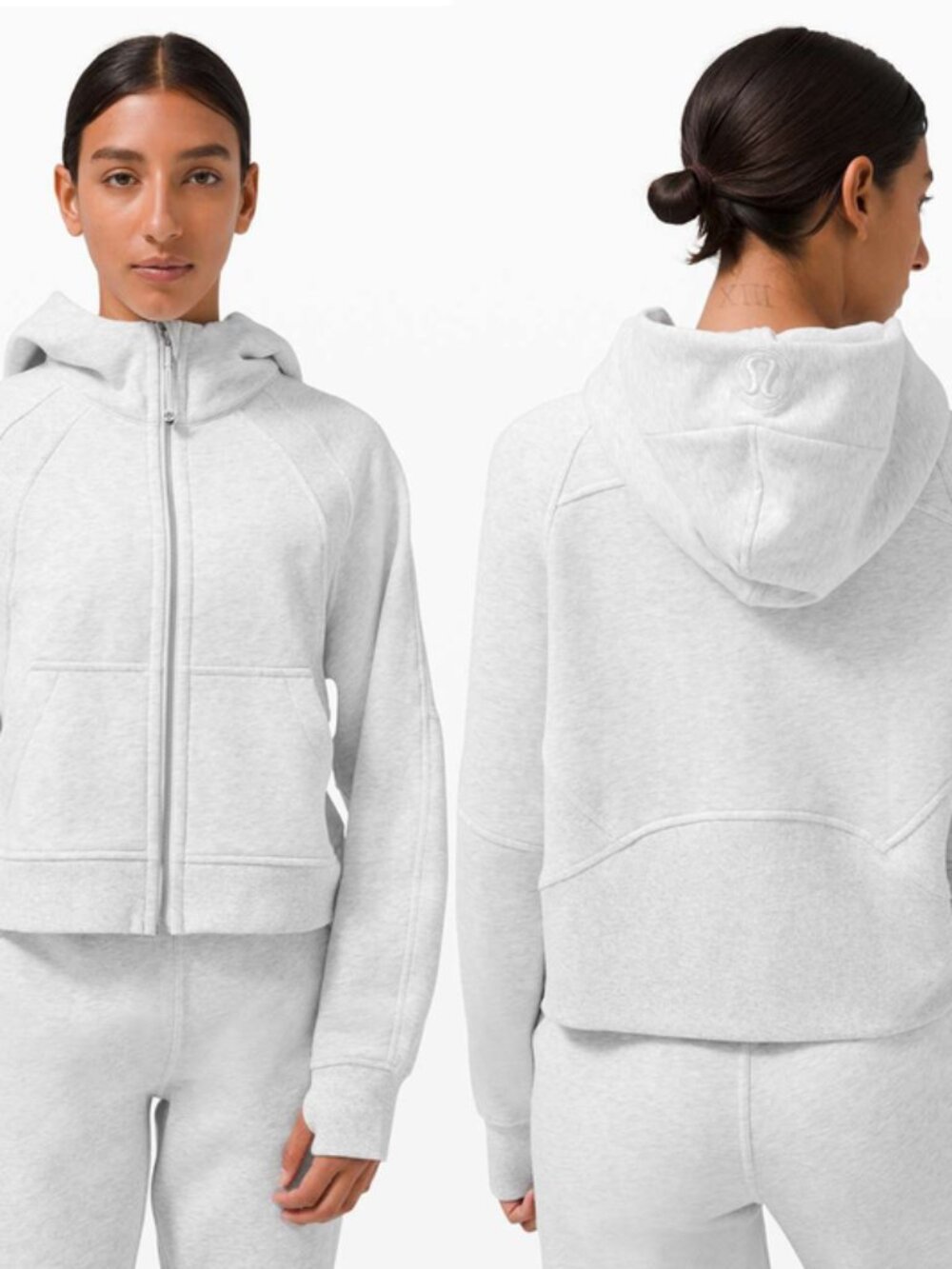 Lululemon Scuba Oversized Full Zip Hoodie Heathered Light Grey